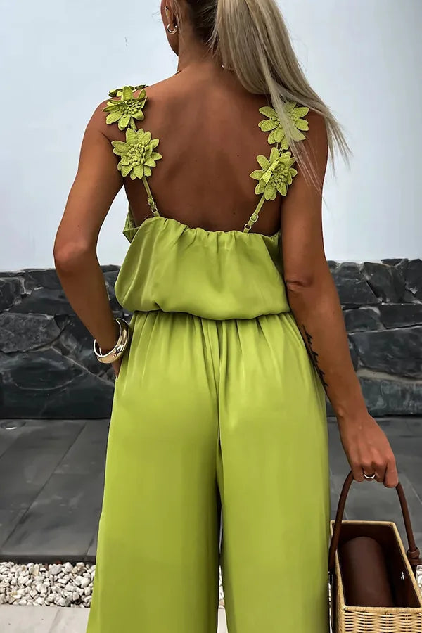 2024 Ladies Off Shoulder Sleeveless Jumpsuit Summer Women Casual Solid Rompers Streetwear Long Playsuits Overalls With Pockets