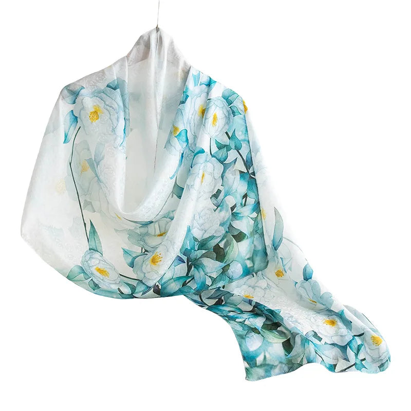High-end women's new 100 mulberry silk scarf shawl cheongsam 170 * 55cm
