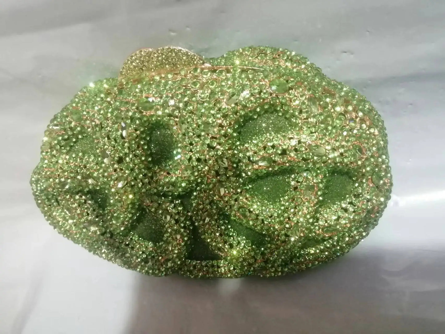 Lady Hot pink/Green/Silver Rhinestone Bags Luxury Fashion Female Diamond Crystal Clutch Elegant Gold Metal Wedding Dinner Purses