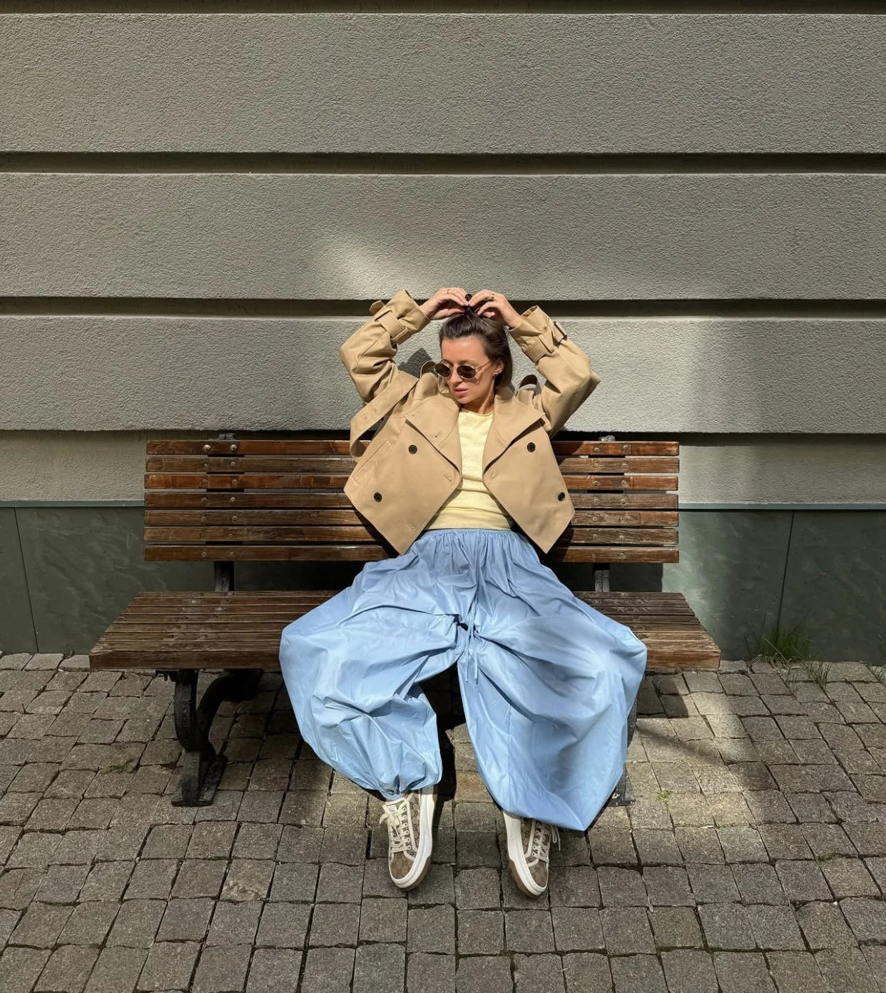 Tossy Summer Fashion Pocket Bloomers Female Trousers Pleated Loose High Waist Patchwork Bandage Streetwear Wide Leg Women Pants