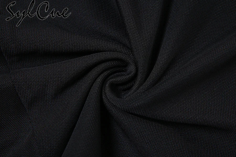 Sylcue 2024 Spring New Sweet Gentle Sexy Mature Beautiful Elegant Party Queen Women'S Short Neck Ruffled Tassel Dress