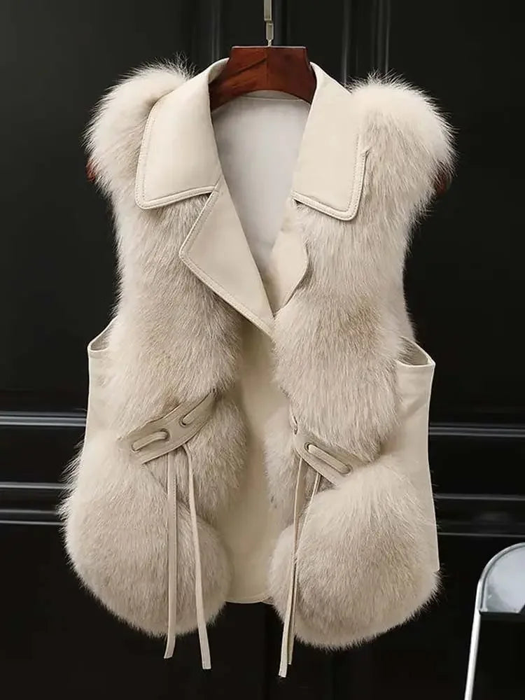 Fur Coat Women's Vest 2025 Autumn and Winter New Jacket Short Outerwear Lady Clothing