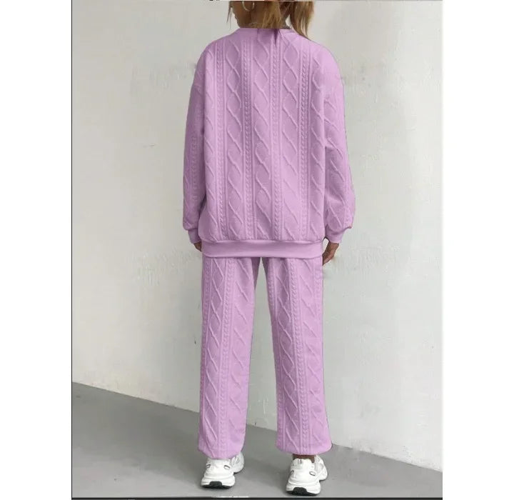 Casual Two Piece Sets Womens Outifits Streetwear Autumn and Winter 2024 New Long Sleeved Round Neck Hoodie and Y2k Pants Suit