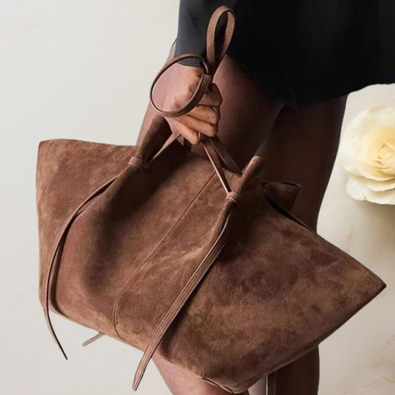 Luxury Frosted Ladies Tote Bag European American Style Wing-shaped Handbag High-end Suede Large-capacity Shoulder Bag Wing Bag