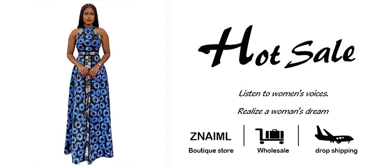 Znaiml Elegant Indie Folk Blue Retro Print A-line Long Dress Women O Neck Sleeveless Birthday Evening Prom Vacation Vestidos New
