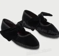 Velvet Bows Pumps Knots Solid Color Slip-On Round Toe Flat with Novelty Fashion Luxury Elegant Comfortable Sexy Women Shoes New
