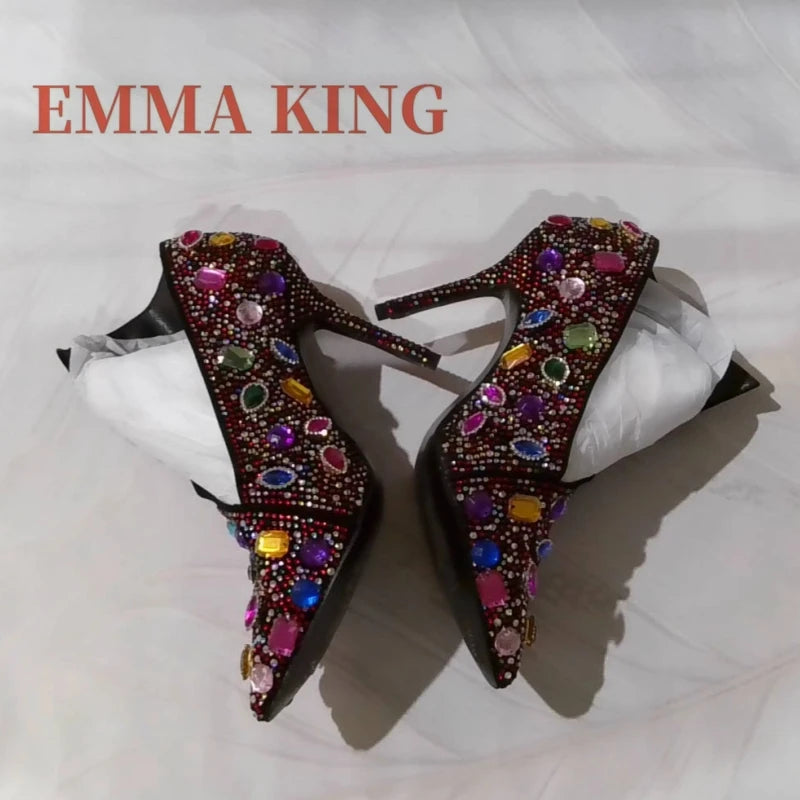 Elegant Rhinestone Pointed Toe Ankle Boots for Women