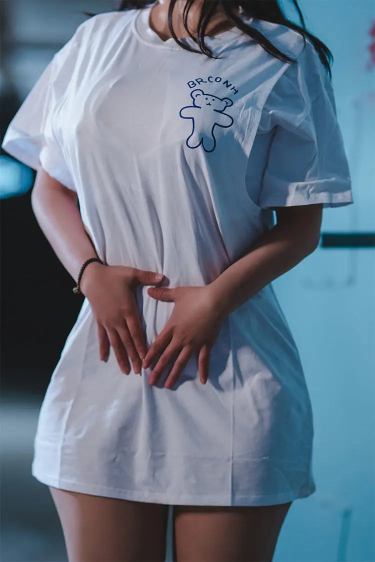 Woman Sexy Outdoor Sex T-Shirts Chest Exposed Costume Open Hole Shirt Erotic Breast Couple White Tanks Interesting Shirts