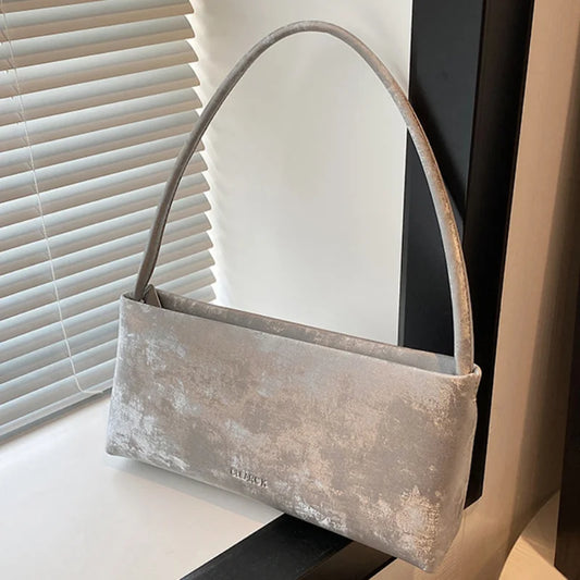 Retro Texture Design Underarm Bag Solid Color Simple Advanced Versatile Ladies Handbag Elegant Fashion Exquisite Shoulder Bag