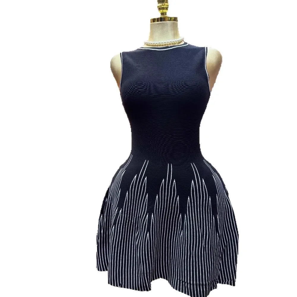 Mini Dress Women Dresses A Line Bodycon Vestidos Streetwear Sleeveless Round Neck Elegant Knitted Y2k Party Club Slim Fit 2025