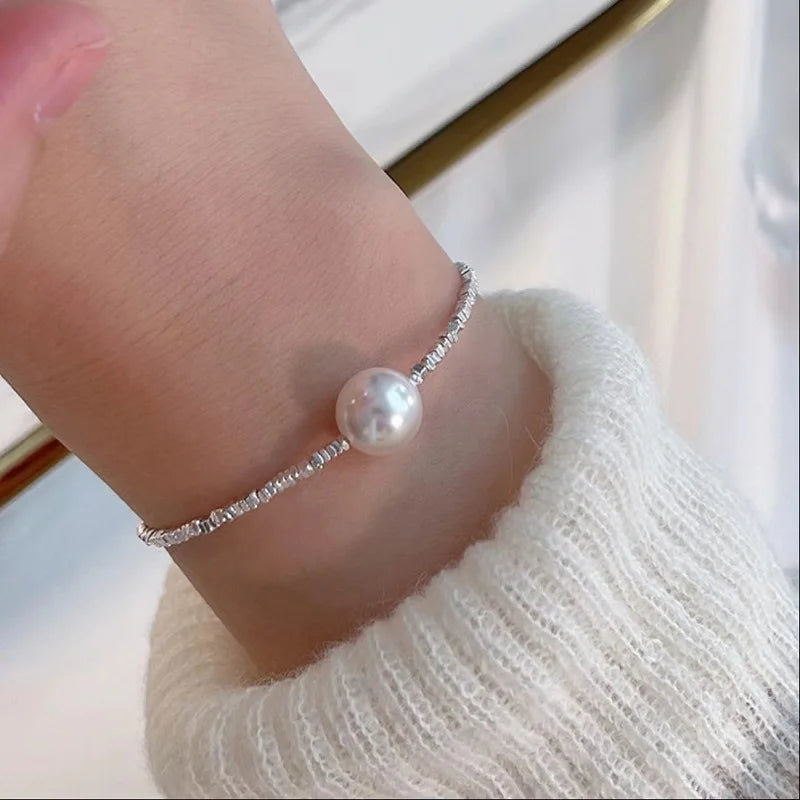 Pearl And Shell Adjustable Chain Bracelet for Women