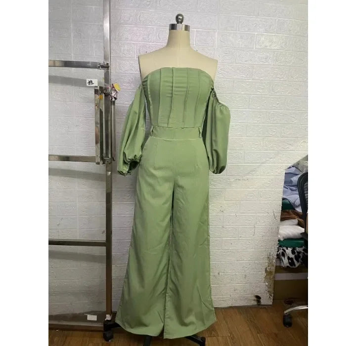 Women's Jump Suits New Elegant Square Neck Slim Fit and Waist Cinching Temperament Straight Leg Jumpsuit for Female 2024 Summer