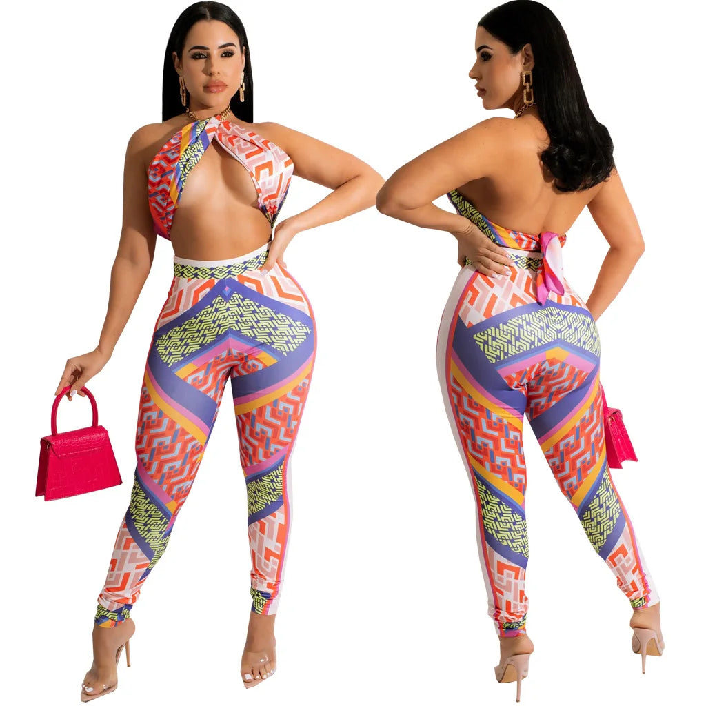 Sexy Fashion Digital Printing Breast Wrap Two-piece Set, Set SMR10971