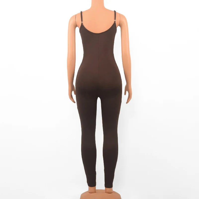 Summer Black Sleeveless Jumpsuits Womens Rompers Spaghetti Strap Backless Casual Party Bodycon Skinny Outifts Fashion Streetwear