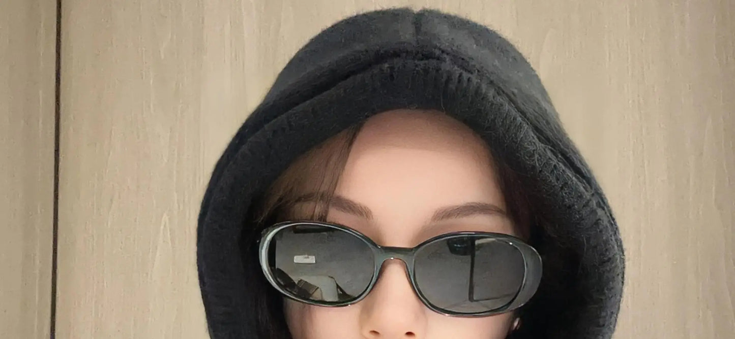 New Winter Trendy Balaclava Hat Windproof Scarf Knitted Hat For Women Cute Warm Ear Protection Hat