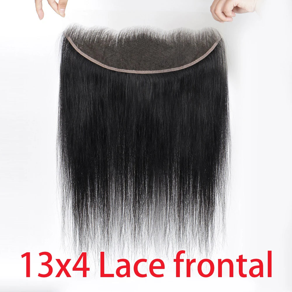 13x6 Transparent Lace Frontal Brazilian 100% Human Hair For Women Pre Plucked 4x4 Straight Lace Frontal Closure Only
