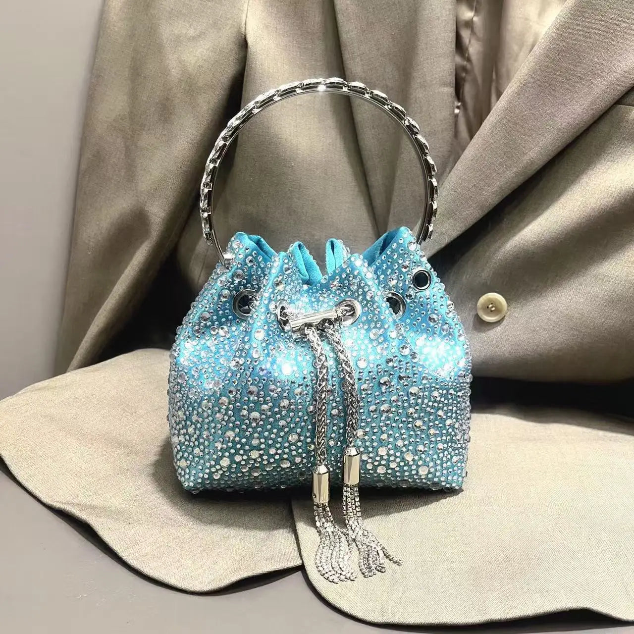 Luxury Designer Women's Handbag Crystal Shiny Rhinestones Diamond Evening Bag Wedding Party Clutch Purse Shoulder Crossbody Bag