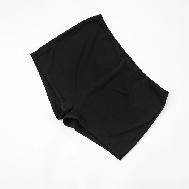 Joskaa 2025 Women's Black Two Piece Set Sexy Crew Neck Sleeveless Side Cutout Bodysuits and Bodycon Shorts Suits Y2K Streetwear