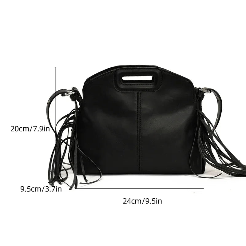 Luxury Tassel Lady Clutch With Adjust Shoulder Strap Large Capacity Shoulder Crossbody Bag Korean Fashion Versatile Dumpling Bag