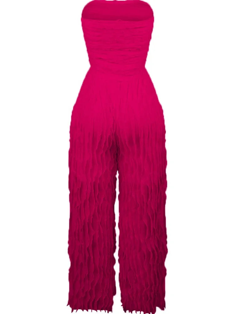 Wmstar Jumpsuit Women Fashionable Elegant Strapless Sexy with Wave Pattern Sleeveless Comfortable Soft Wholesale Dropshipping