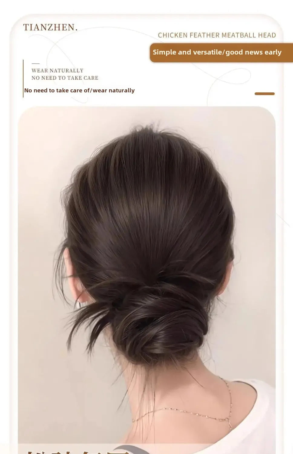 Realistic Hair Extensions Hair Bands Bun Maker Hair Clips Fake Hair Low Ponytail Holder Fake Hair Bundles Hair Accessories