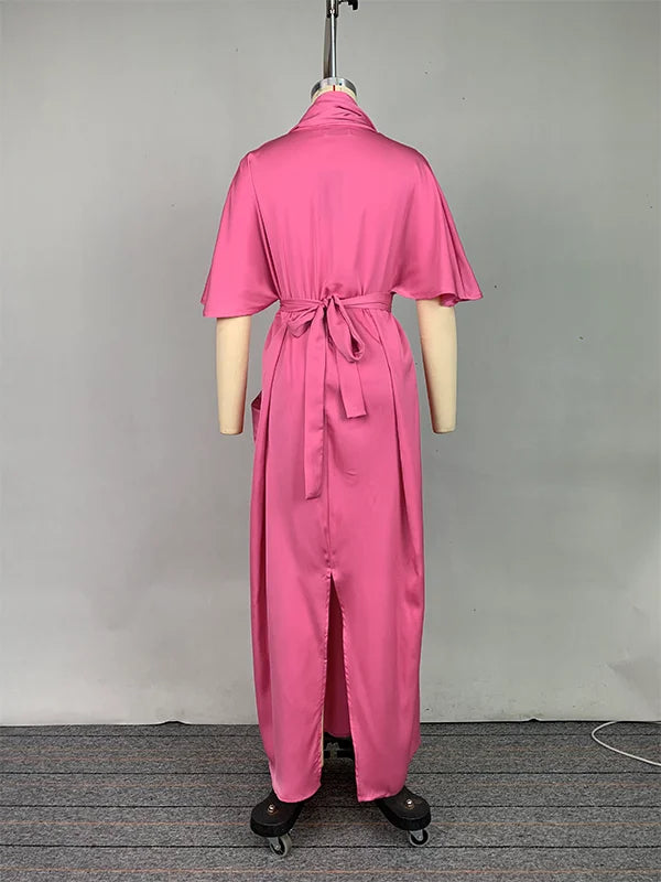 Gymystars Fashion Solid Color Shirt Dress V-Neck Party Dresses Loose Asymmetric Loose V-Neck Summer Chic Bohemian Travel Dresses