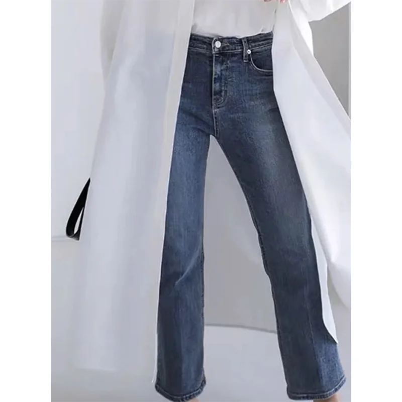 Women's Shirts Dress 2024 New Spring Summer Fashion Long Sleeve Loose Buttoned Solid Color Split-Side Lapel Casual Blouse