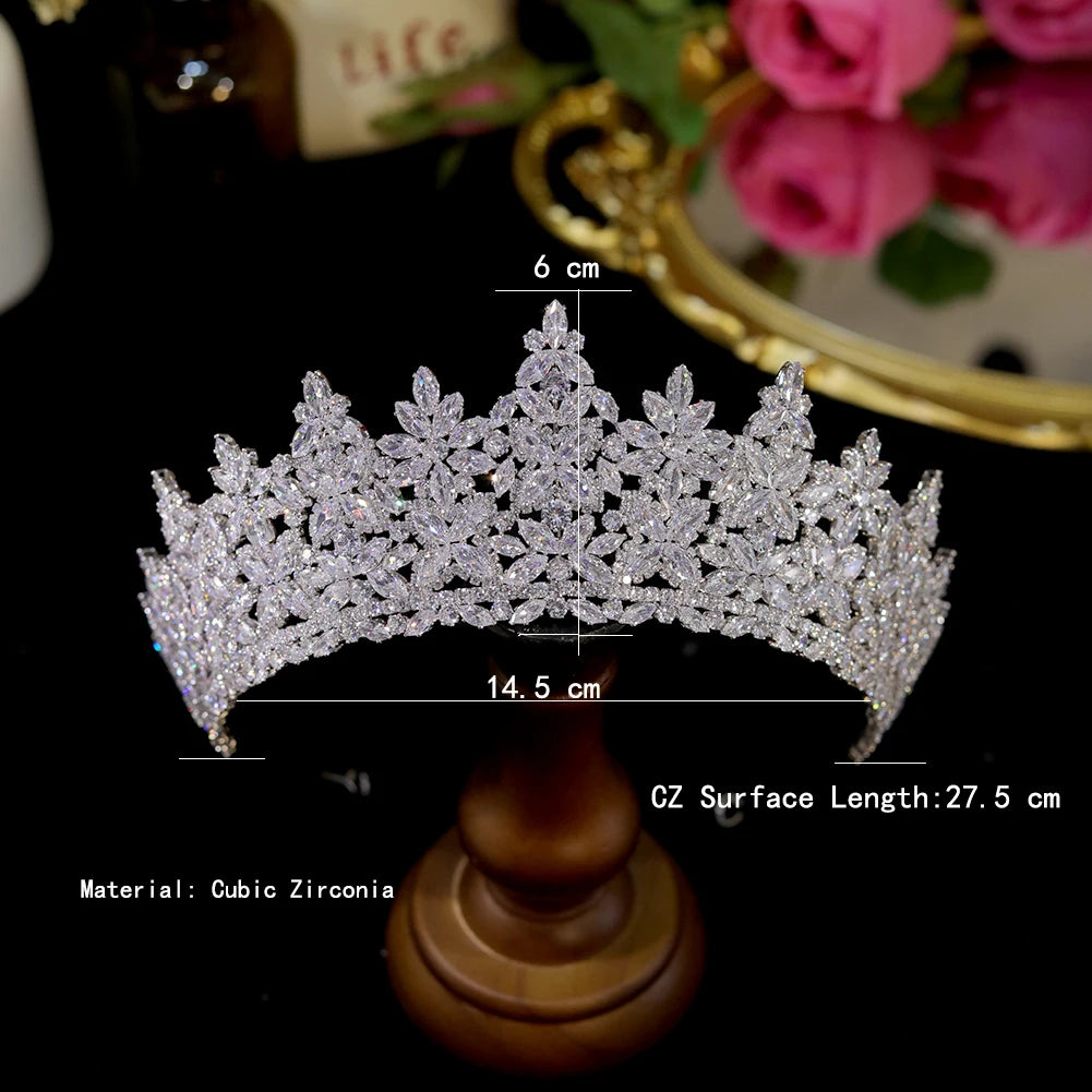 Glamorous Crystal Embellished Bridal Crown for Women