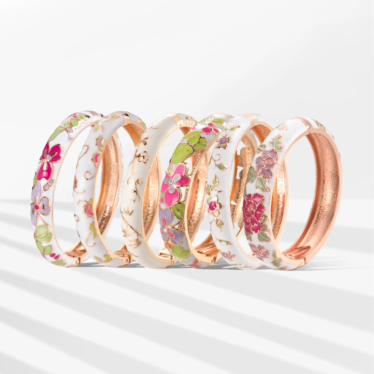 White Enamel Bohemian Bangle Bracelet