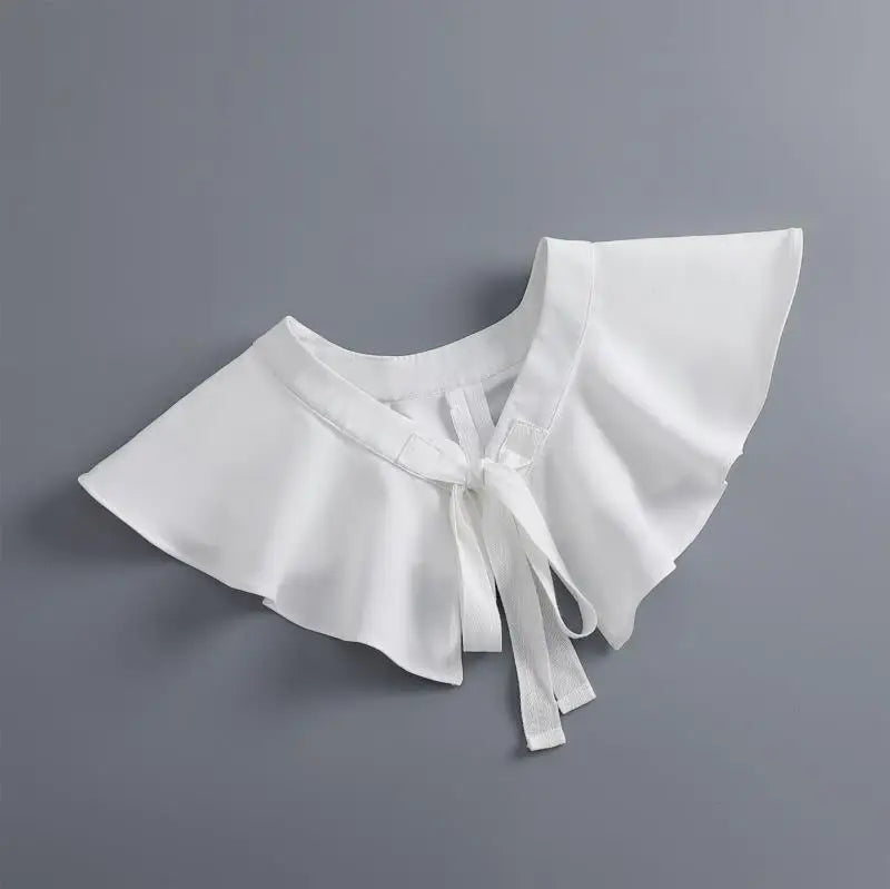Removable Lace Doll Fake Collar Women Tie Ladies White Shawl Wrap Detachable Embroidered Lapel False Collar Clothes Accessory