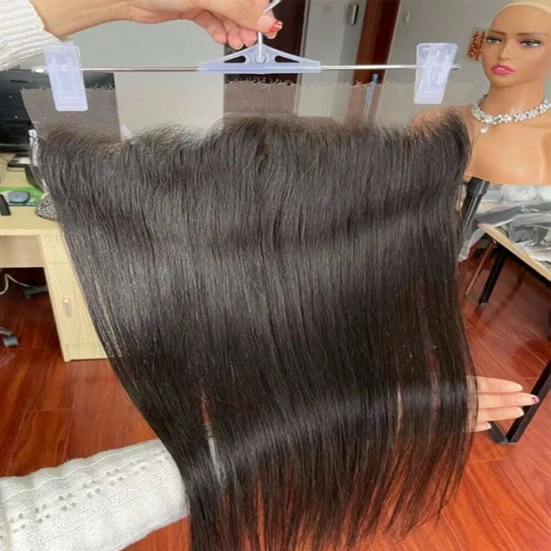 13x6 Transparent Lace Frontal Brazilian 100% Human Hair For Women Pre Plucked 4x4 Straight Lace Frontal Closure Only