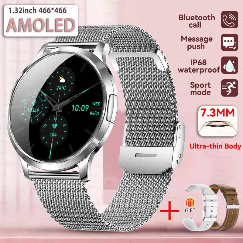 2025 New Smart Watch For Women 1.32"HD AMOLED Screen IP68 Waterproof Heart Rate Women Health Ladies Smartwatches For Android ios