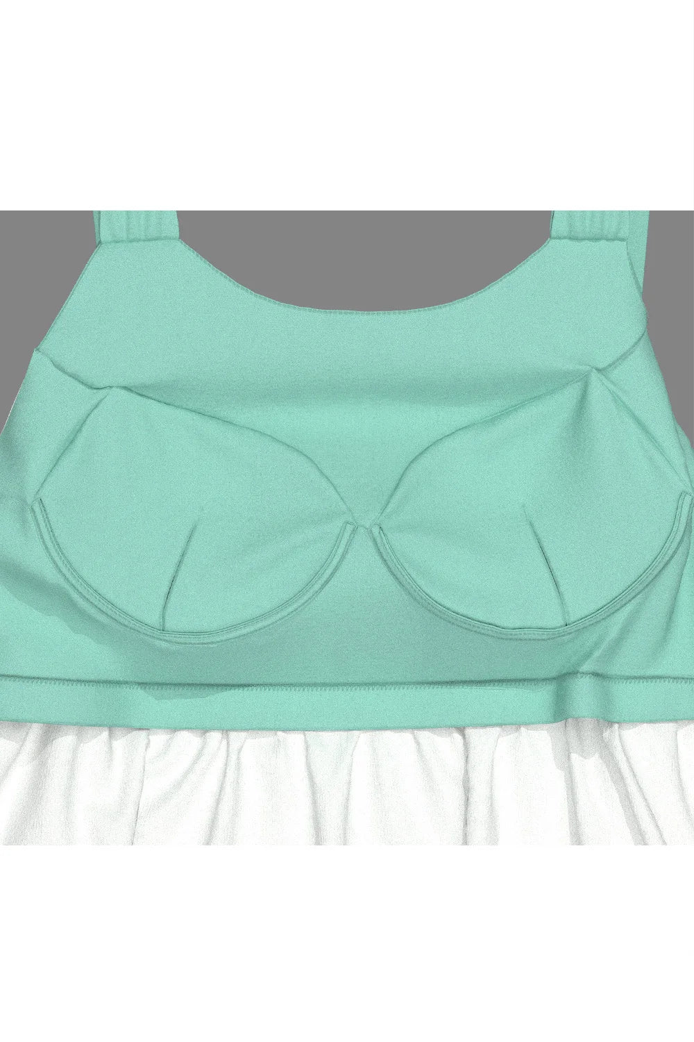 Flycurvy Plus Size Casual Green Striped Print Metal Ring Tank Top With Built In Bra