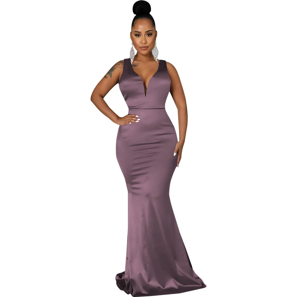 Sexy Fashion Deep V-Neck Dress Women's Dress JX5604