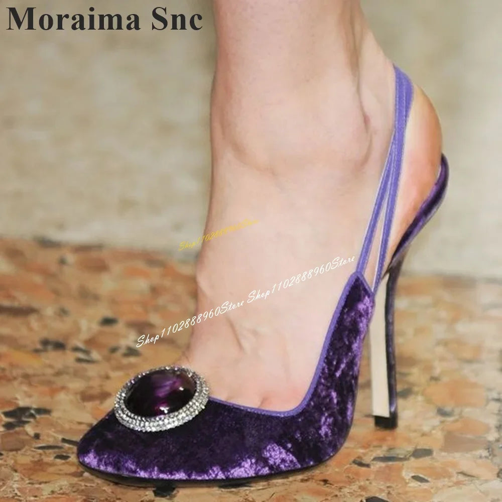 Green Suede Slingback Sandals with Button Detail for Women