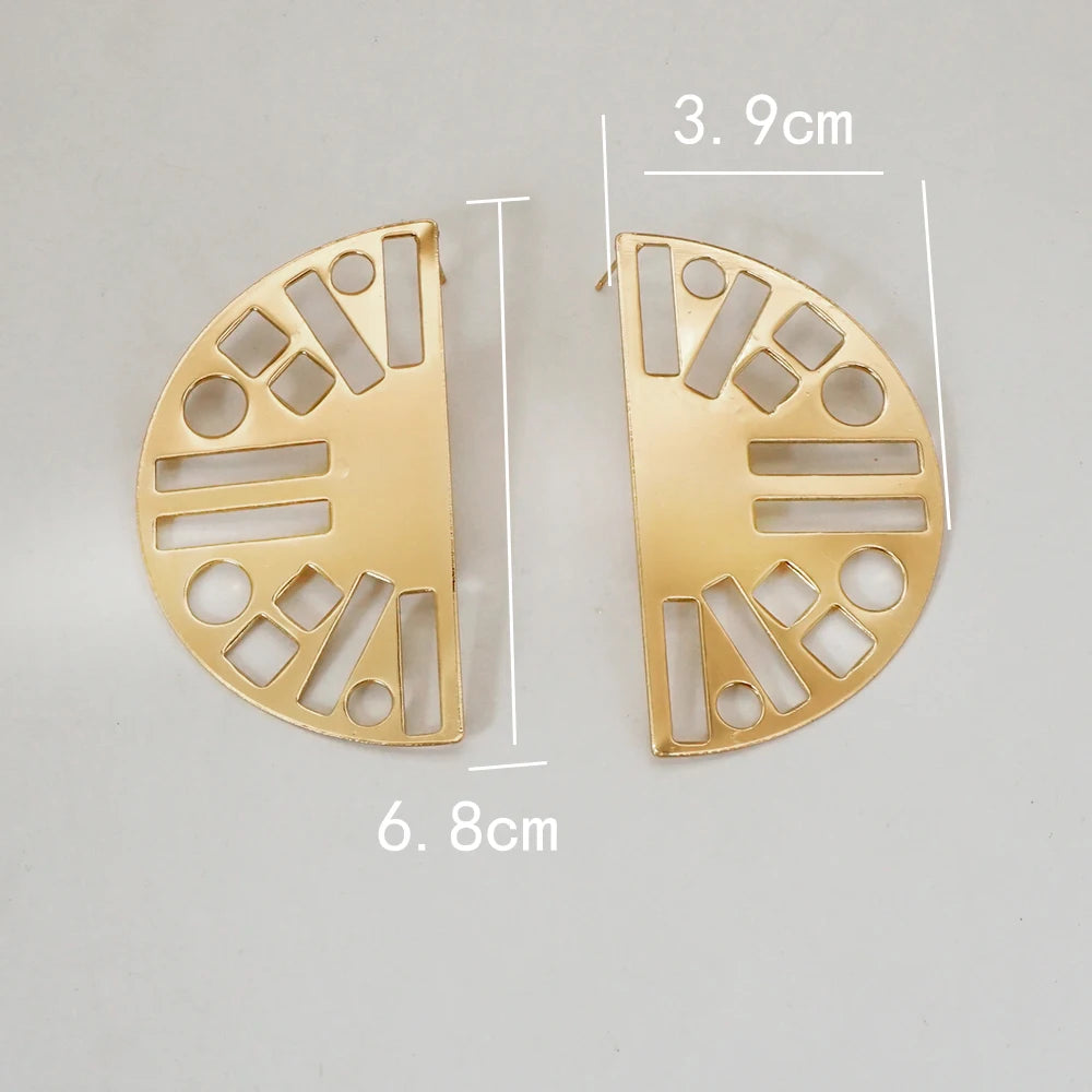 Fashion Jewelry Big Gold Color Round Geometric Earrings Dangle Drop Earrings For Women African Wedding Party Gifts