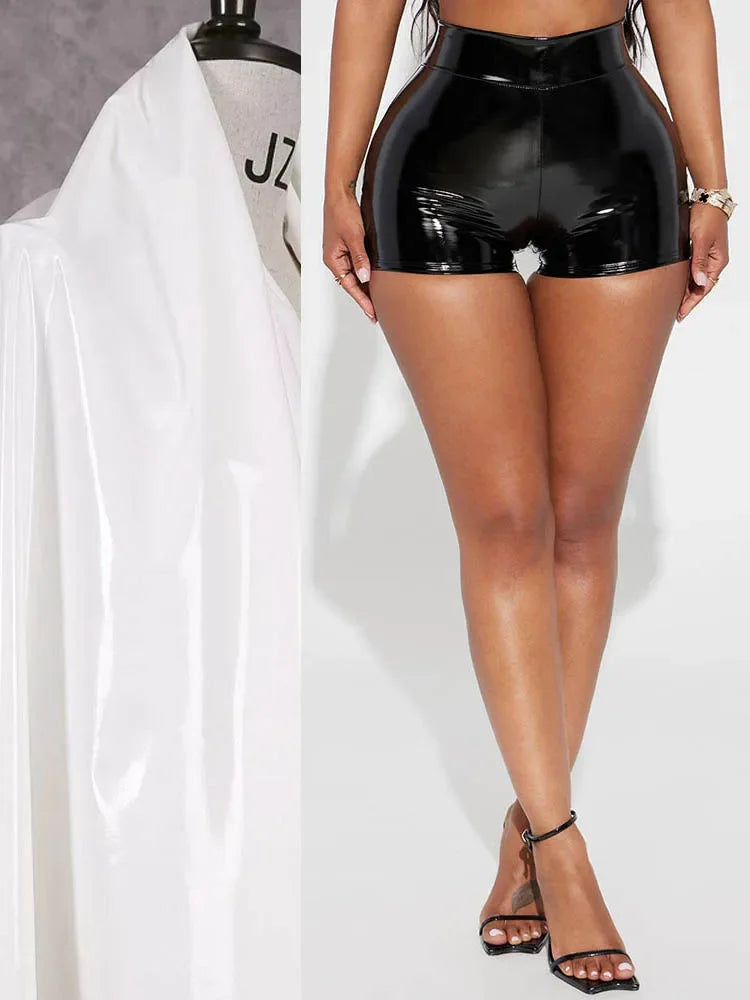 High Waist Patent Leather Shorts Women Wet Look PU Hot Pants Custom Summer Stretch Bodycon Shorts Dance Pole Costume Clubwear