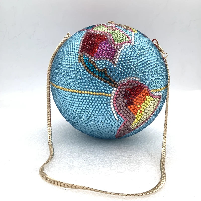 Women Color Blue Gems Clutch Bags Stones Evening Minaudiere Bag Women Crystal Handbags Wedding Bridal Rhinestone Clutch Purse