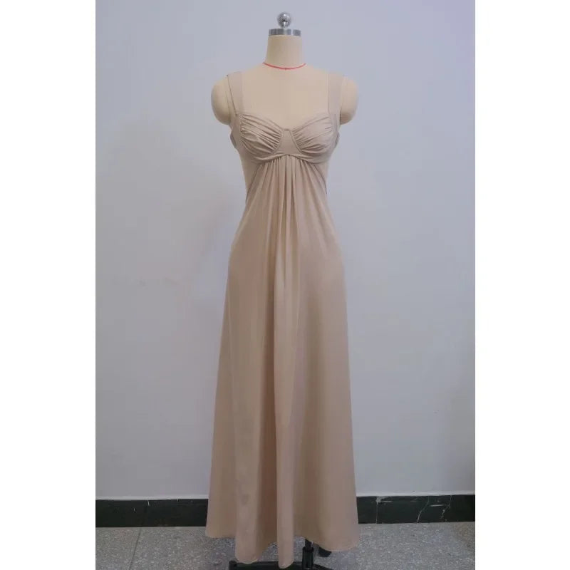 Fashionable Sexy Strapless Hollow Out Slim Fit Long Dress For Women Spring 2025 New Arrival European And American Crossbody
