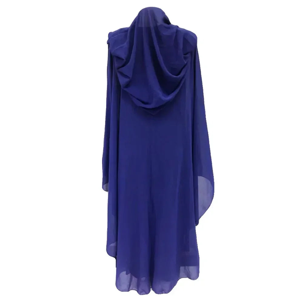 Middle East Africa Hot Muslim Long Robe Vintage Diamond Bead Shoulder Cover Hooded Cloak Dress Bat Sleeve Women's Dress New