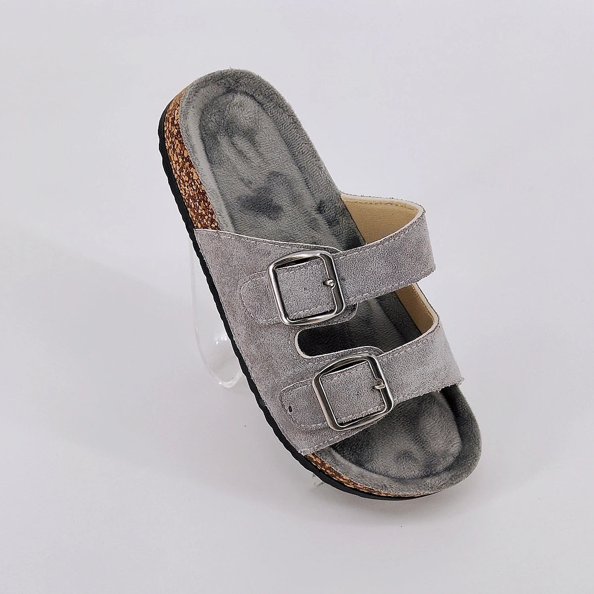 Trendy and Fashionable Buckle Flat Cork Slippers Holiday Style Summer Men's and Women's Beach Buckle Outdoor Casual Sandals