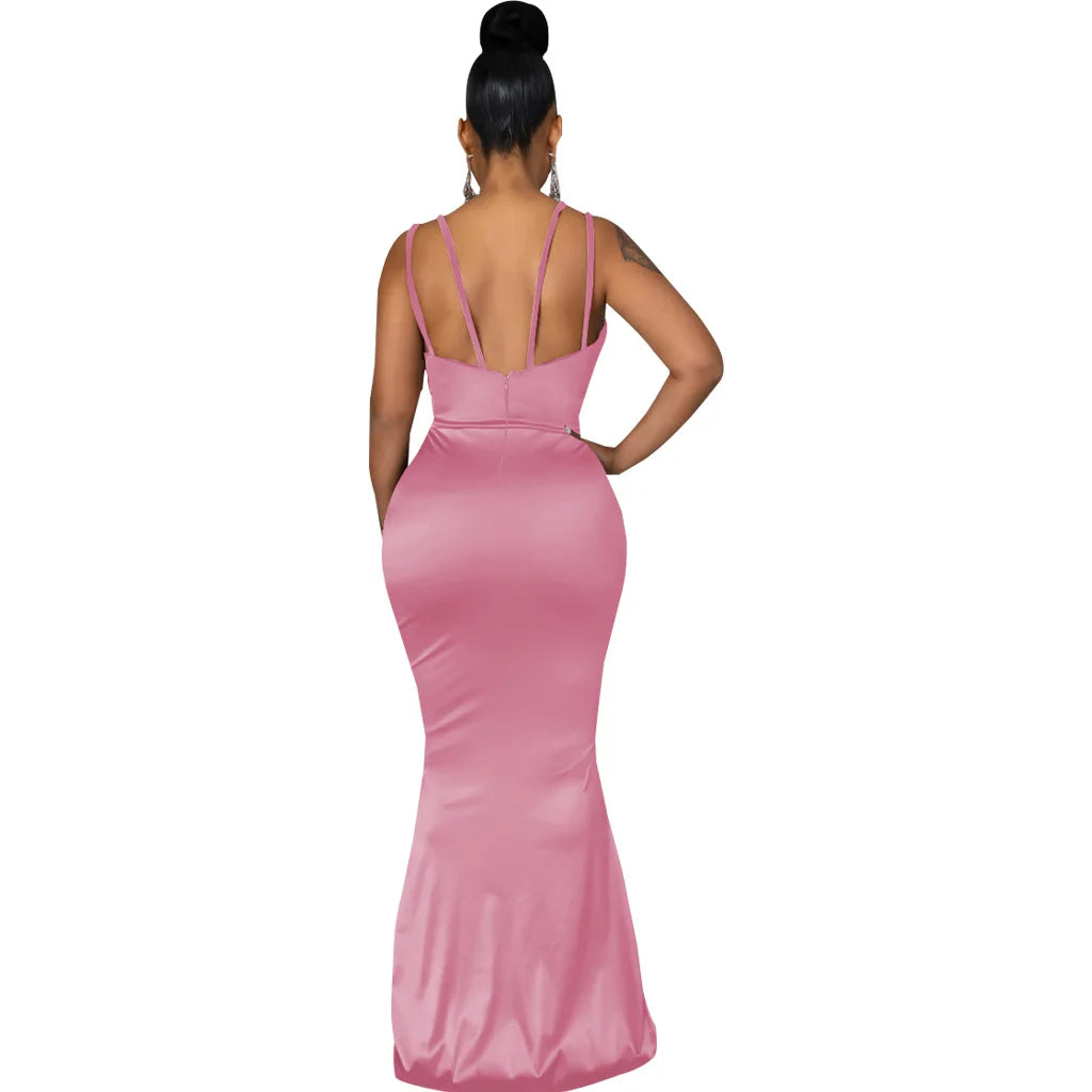 Sexy Fashion Deep V-Neck Dress Women's Dress JX5604