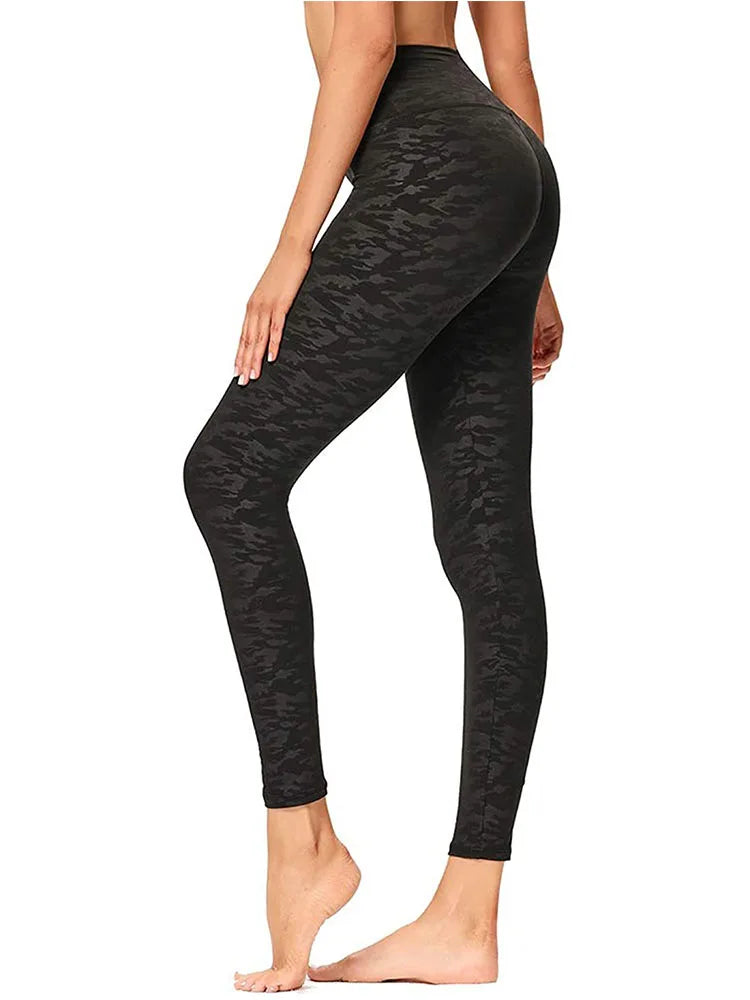 Fashion leopard print pants nine-point high-waisted leggings women's yoga slim-fit waistband hip lift sweatpants