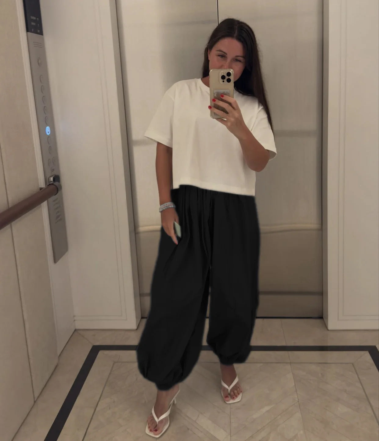 Tossy Summer Fashion Pocket Bloomers Female Trousers Pleated Loose High Waist Patchwork Bandage Streetwear Wide Leg Women Pants