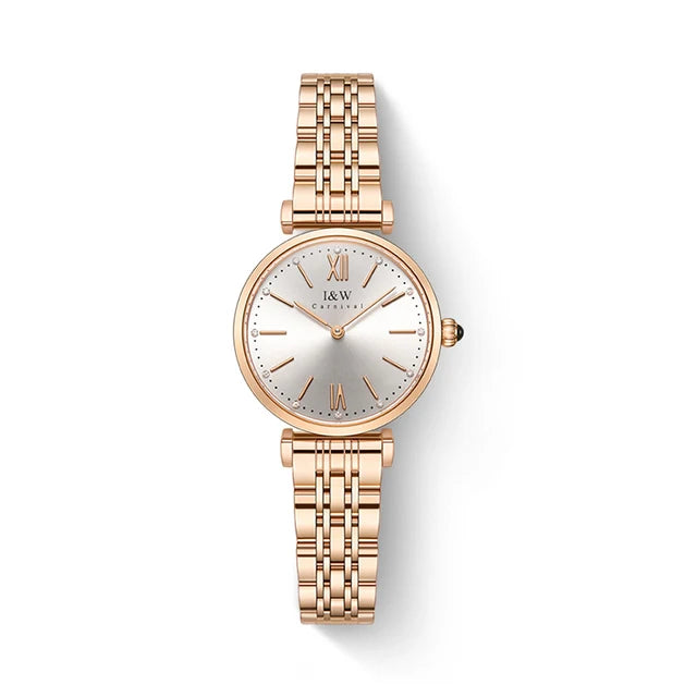 Montres Femmes CARNIVAL Brand Fashion Watches Ladies Luxury Girls Rose Gold Quartz Wrist Watch for Women Waterproof Reloj Mujer