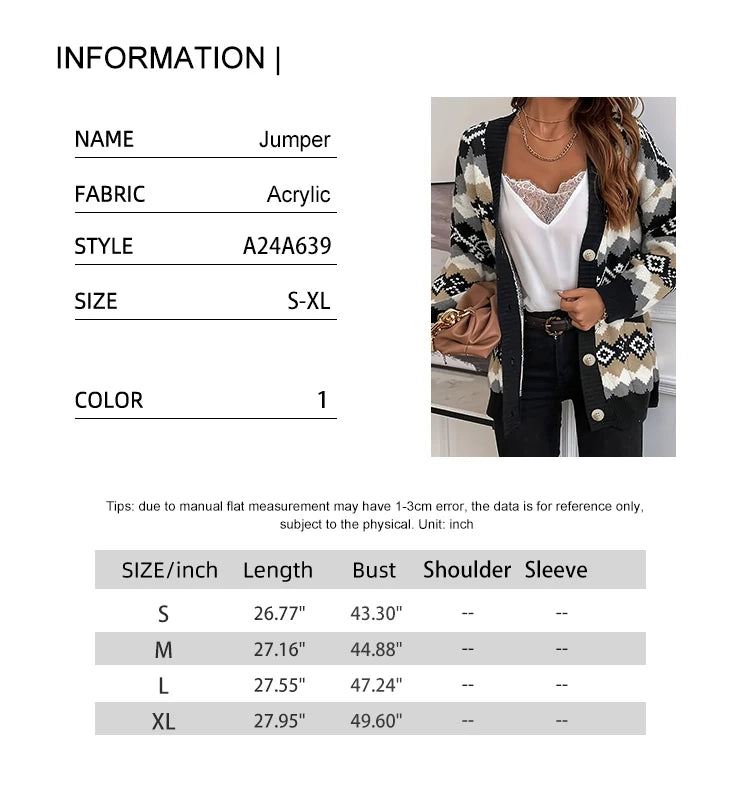 Women's Knitted Cardigan Jacket Christmas Sweater Fashion Autumn Winter 2024 New Style Warm Cozy Festive Knitwear