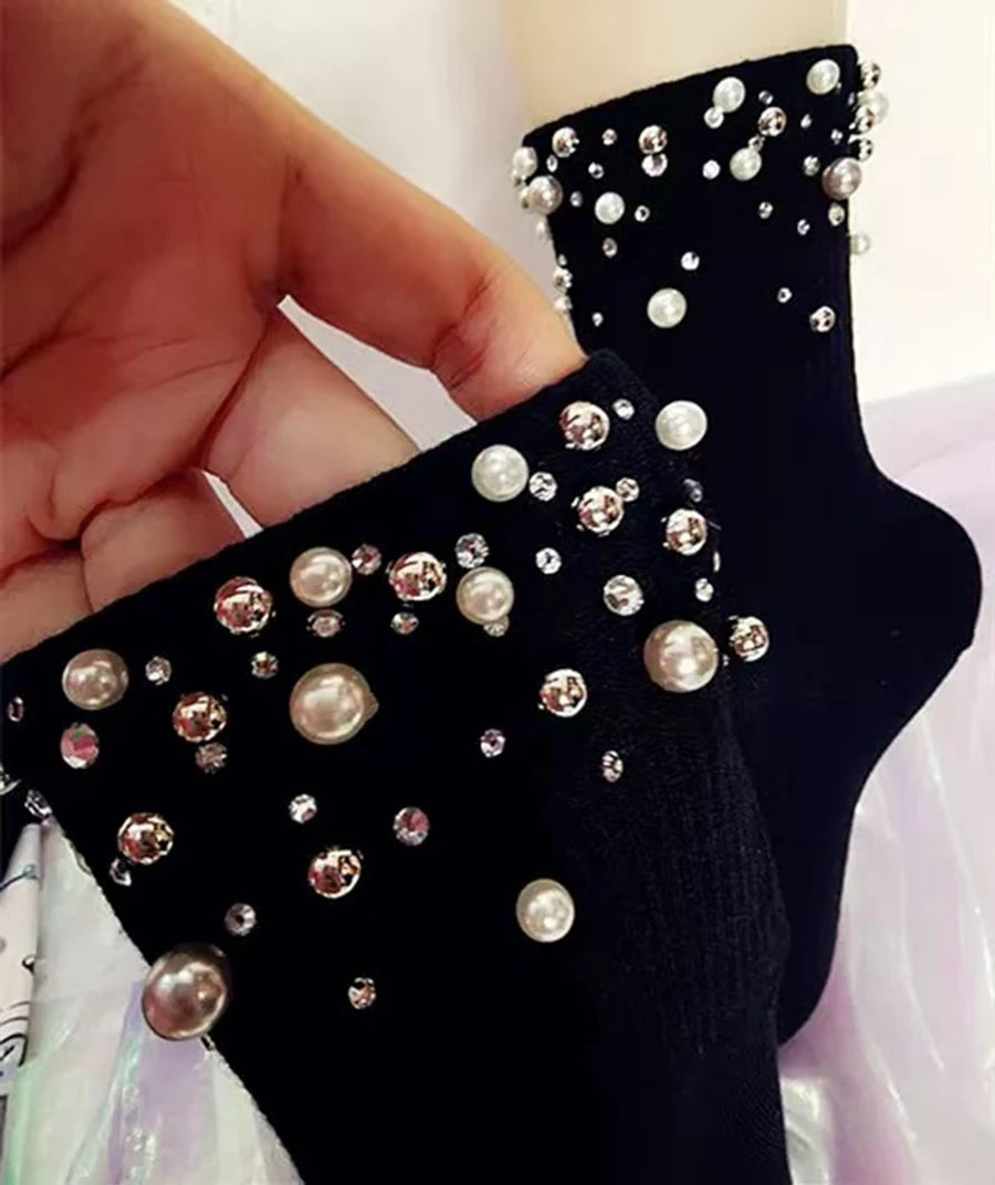 Beaded Stitch Cotton Socks