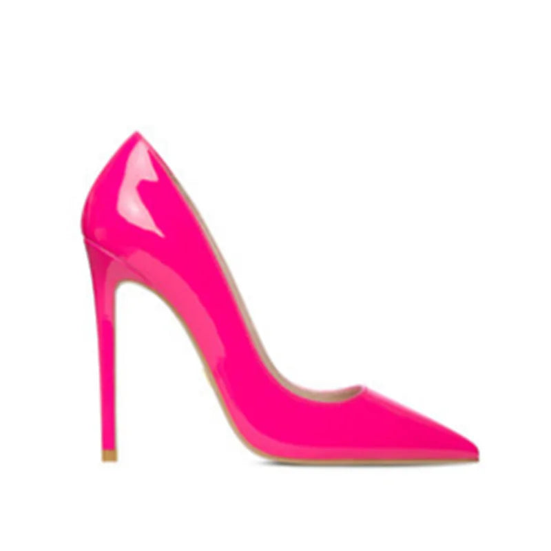 Solid Color Patent Leather Stiletto High Heel Shoes For Women