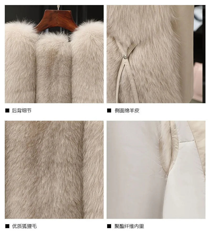 High Quality Imitation Fox Fur Vest Jacket Women Fur Vest Jacket 2024 Winter Waistcoat Short Fur Vest Female Vestcoat Sleeveless