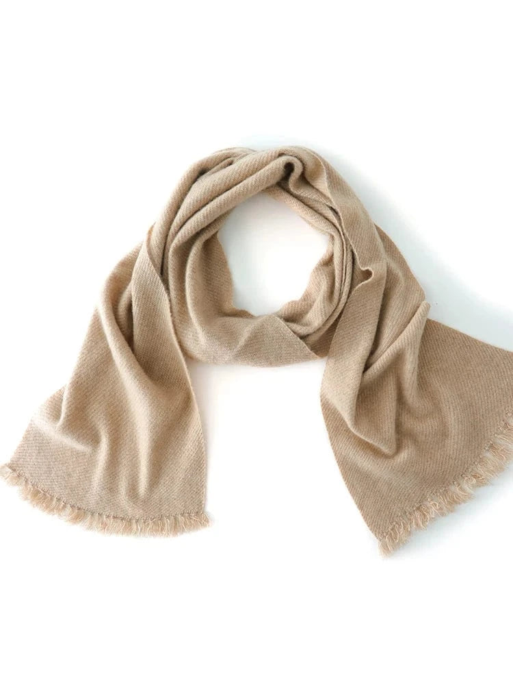 New Chic Women 100% Cashmere Scarf Autumn Winter Cashmere Knitted Tassel Long Shawls Row Style Basic Soft Warm Scarf Luxury Tops